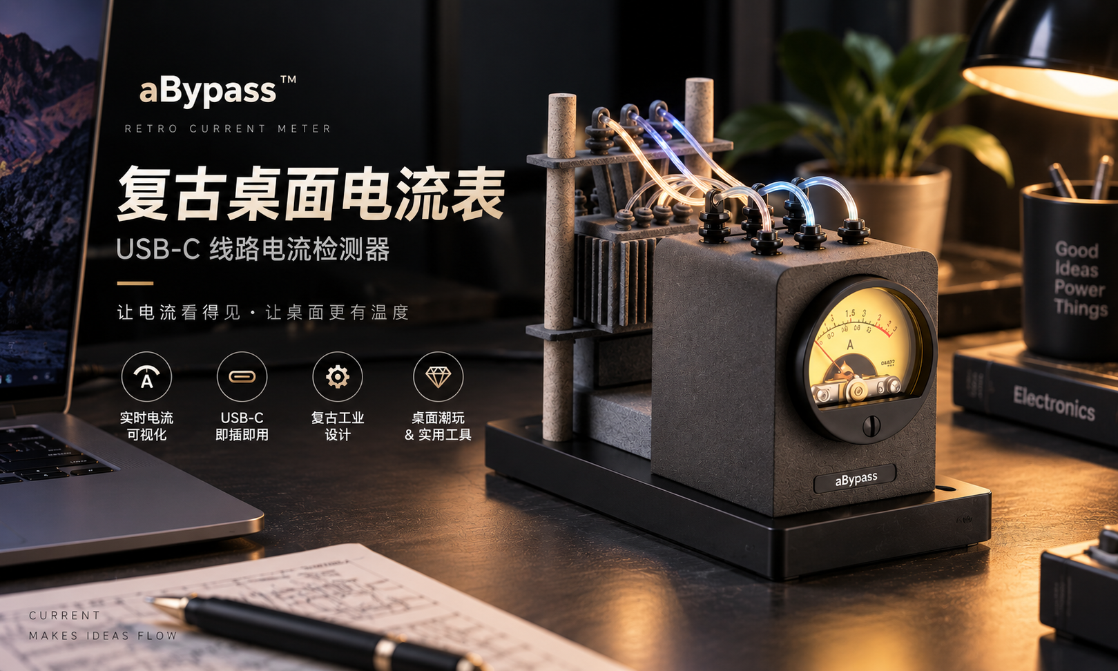 aBypass™ 复古桌面电流表 主图