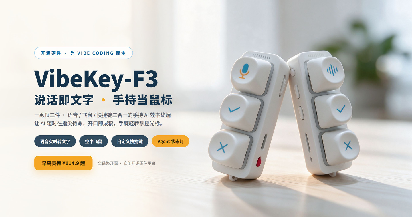 AI语音输入小键盘 | VibeKey-F3 详情图 1